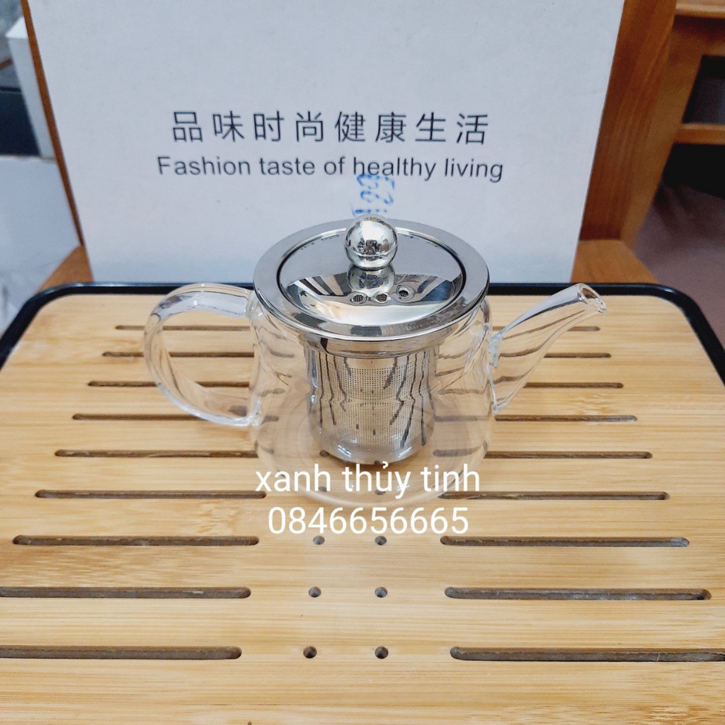 Ấm thủy tinh lõi lọc inox 300ml - AT21