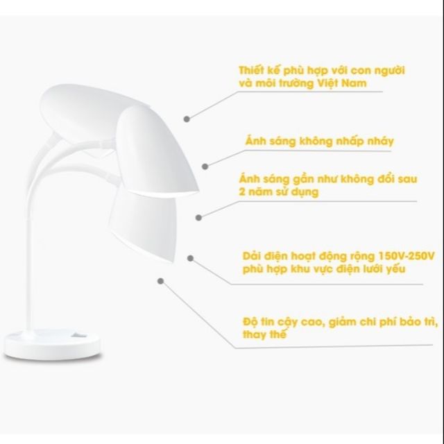 Đèn học chống cận Rạng Đông đổi 4 màu, 3 cấp sáng, công nghệ LED SUNLIKE, RL 38 PLUS