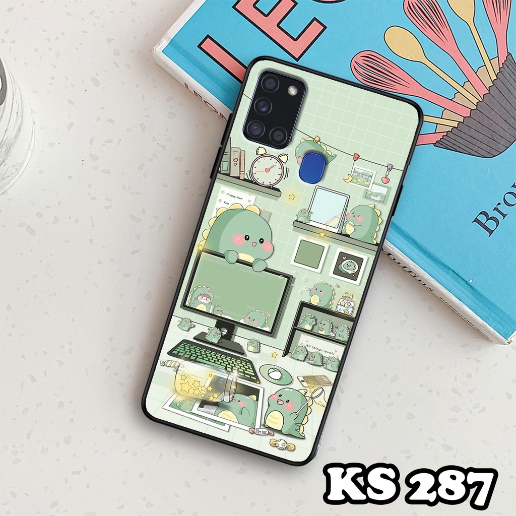 Ốp lưng Samsung A21s - Samsung A21 - Ốp in hình khủng long DinoCute - Lưng nhám viền TPU