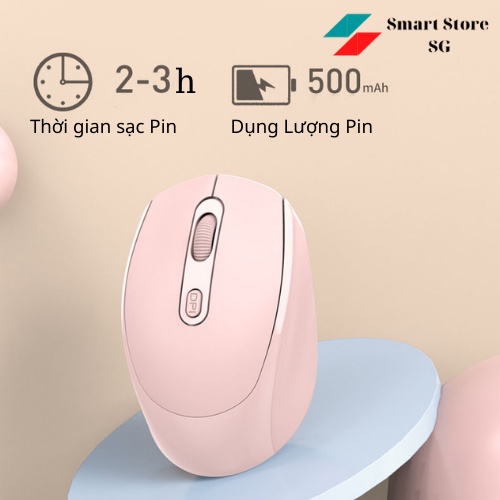 Chuột Không Dây M107, Kết Nối Bluetooth 5.1 Hoặc Đầu Thu 2.4Ghz Yên Tỉnh, Pin Có Thể Sạc Lại