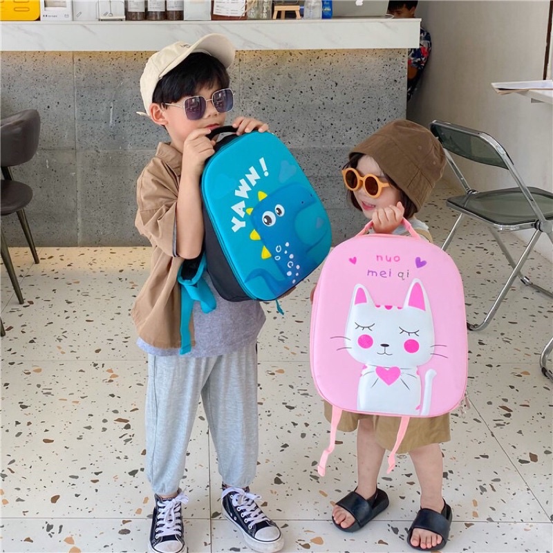 Balo hình hộp 3D in nổi Mèo Khủng Long siêu xinh thời trang cho bé mã BLB1