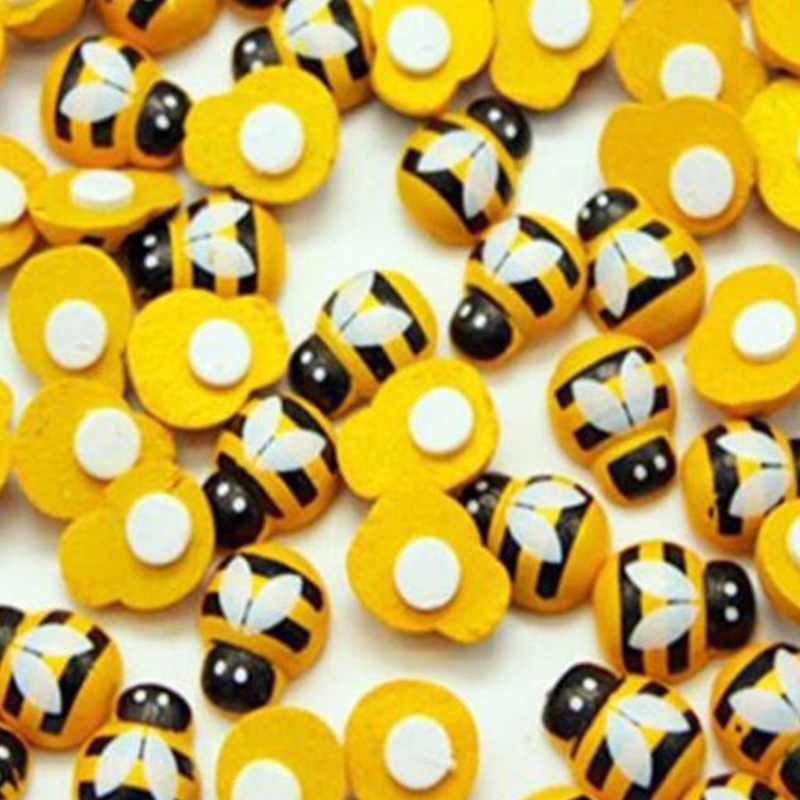 Set 100 Miếng Gỗ Hình Con Ong Dán Tường DIY Trang Trí Nội Thất
