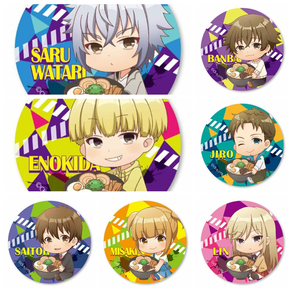 Combo 7 huy hiệu cài áo IN HÌNH Hakata Tonkotsu Ramens Thế giới ngầm anime chibi dễ thương tiện lợi