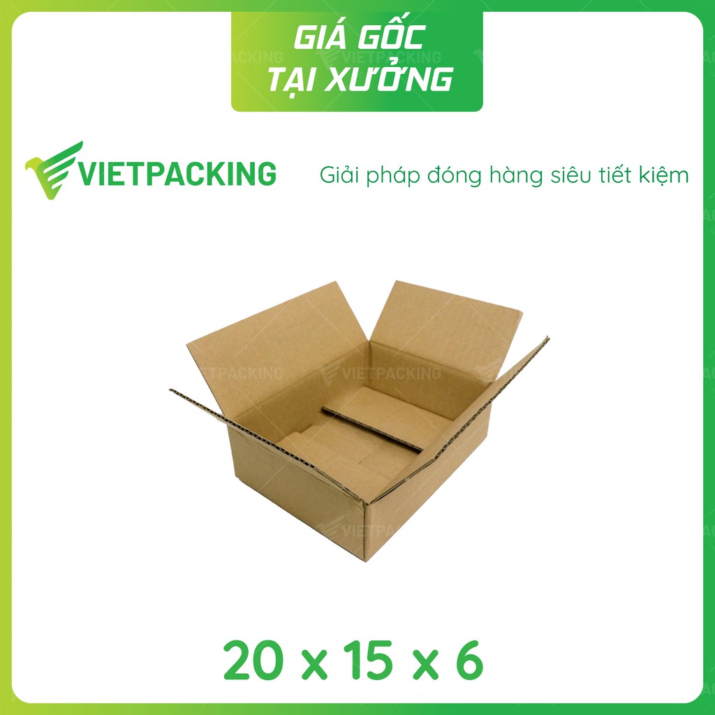 20x15x6 - 25 hộp carton đóng hàng tiện lợi V104