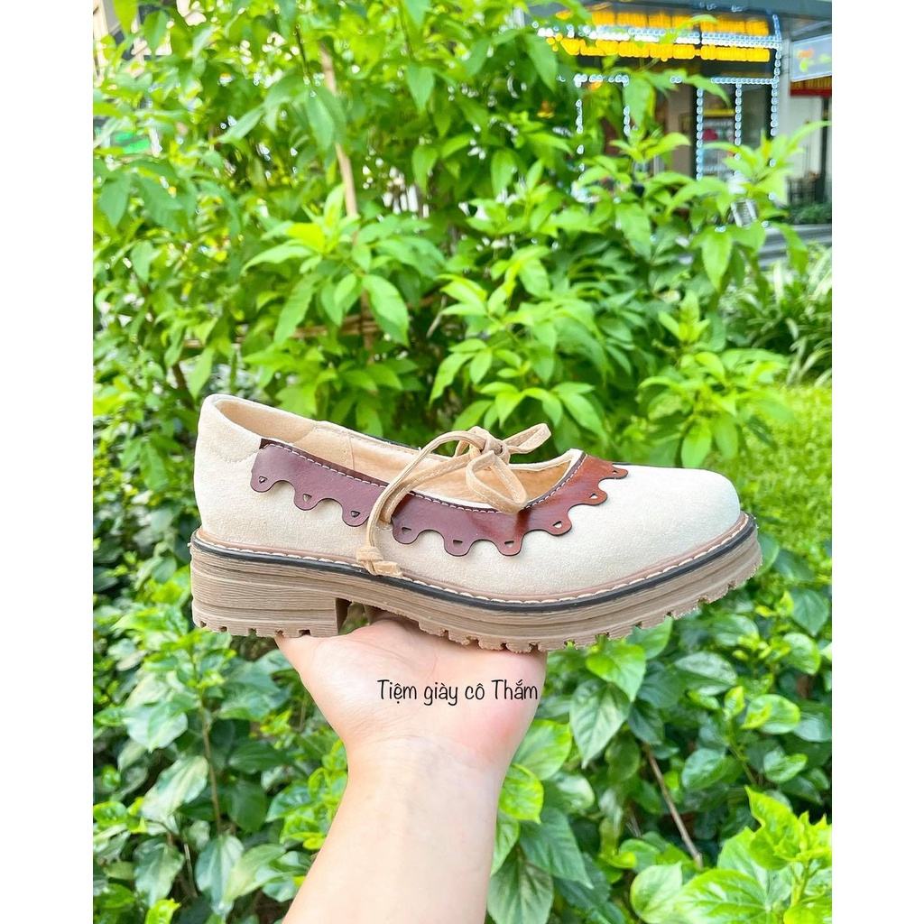 Giày Lolita da lộn - Giày Ulzang Vintage size 34 - 40