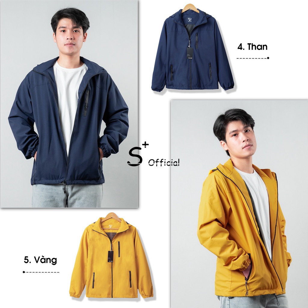 Áo khoác gió nam 2 lớp thời trang chống nước, chống tia UV tuyệt đối, chất gió tráng bạc, chống mưa, chống gió