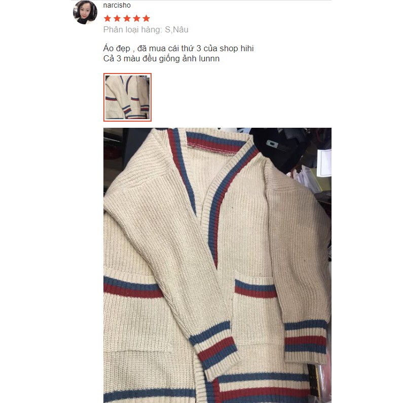 (SẴN) Áo khoác len cardigan nữ dày dặn thời trang thu đông A00074 | BigBuy360 - bigbuy360.vn