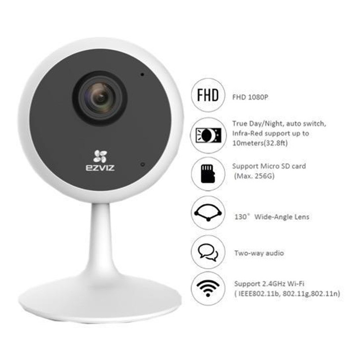 Camera wifi Ezviz C1C-B 2MP  Đàm thoại 2 chiều, Tích hợp míc thu âm thanh, Hình ảnh FULL HD - BH 24 THÁNG