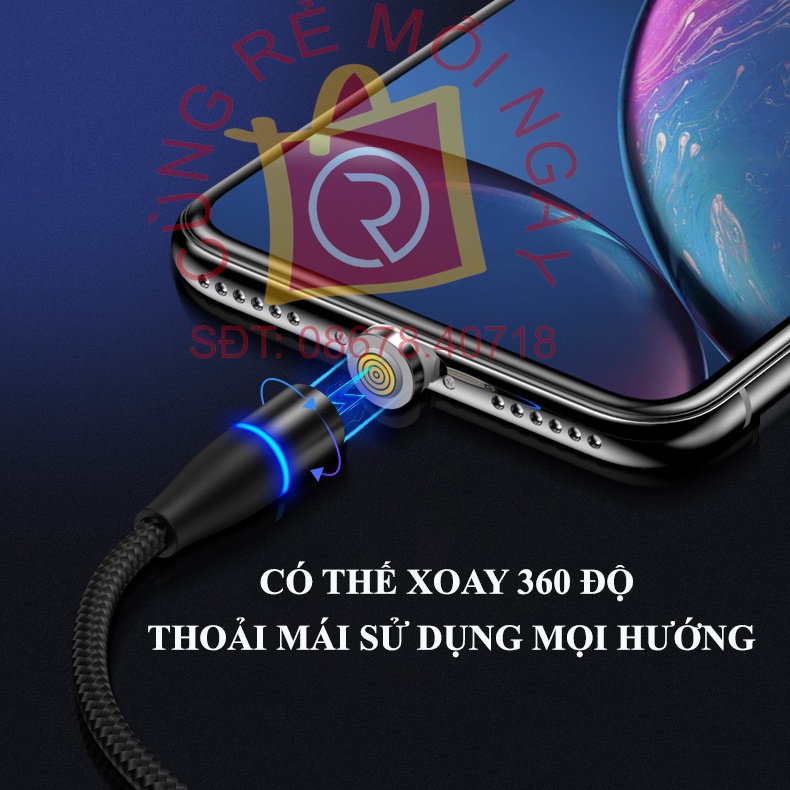 Dây cáp sạc nam châm ip,cáp đầu sạc nam châm Type C,Micro USB,Sạc nhanh 3A,đầu 7 pin hỗ trợ truyền dữ liệu