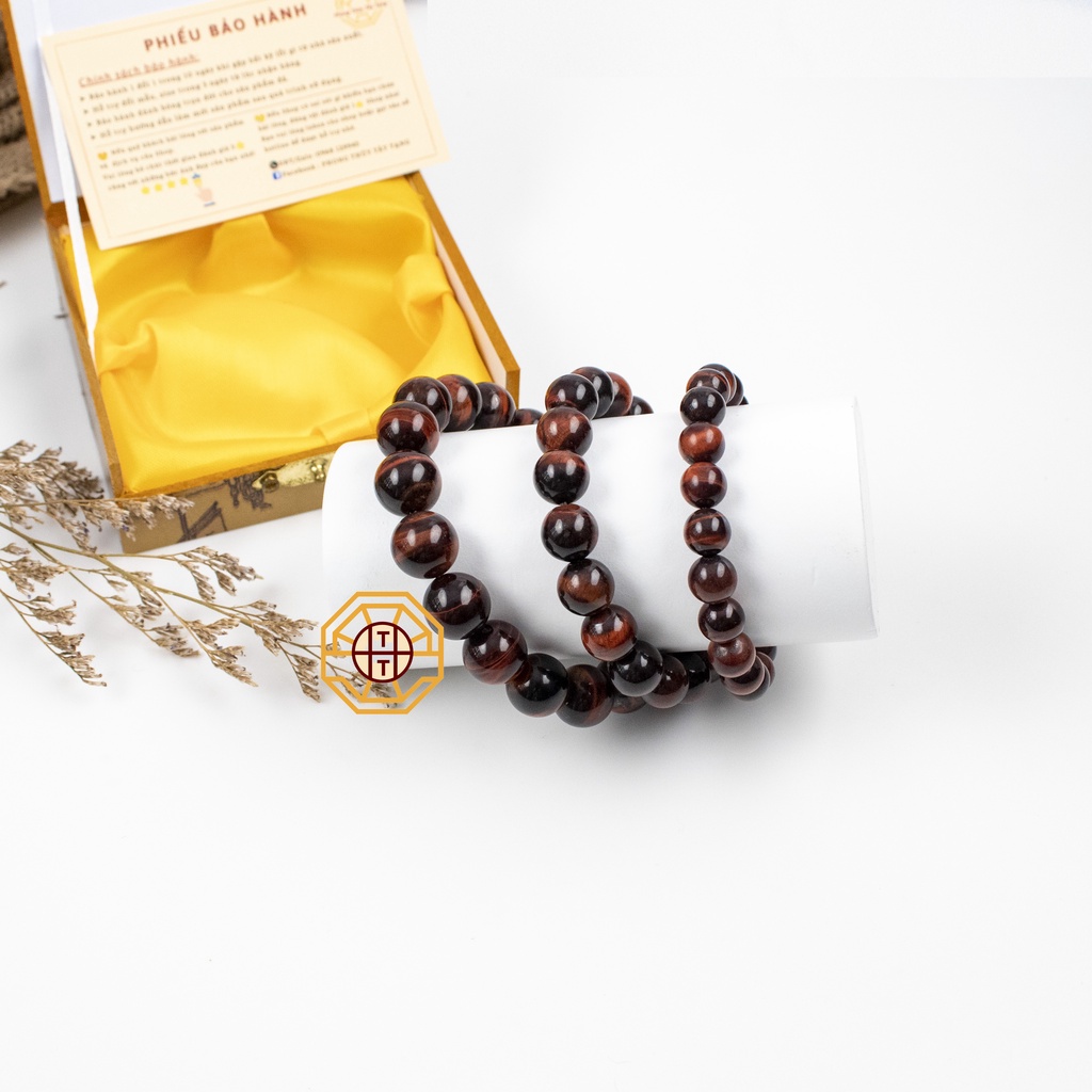 Vòng tay phong thủy Mắt hổ nâu đỏ VIP tài lộc may mắn 8 - 10 - 12 li - Phong Thủy Tây Tạng