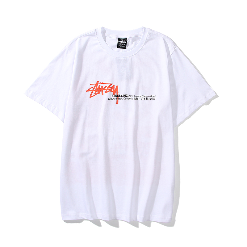 Áo Thun Tay Ngắn Vải Cotton In Chữ Stussy Thời Trang Cho Các Cặp Đôi