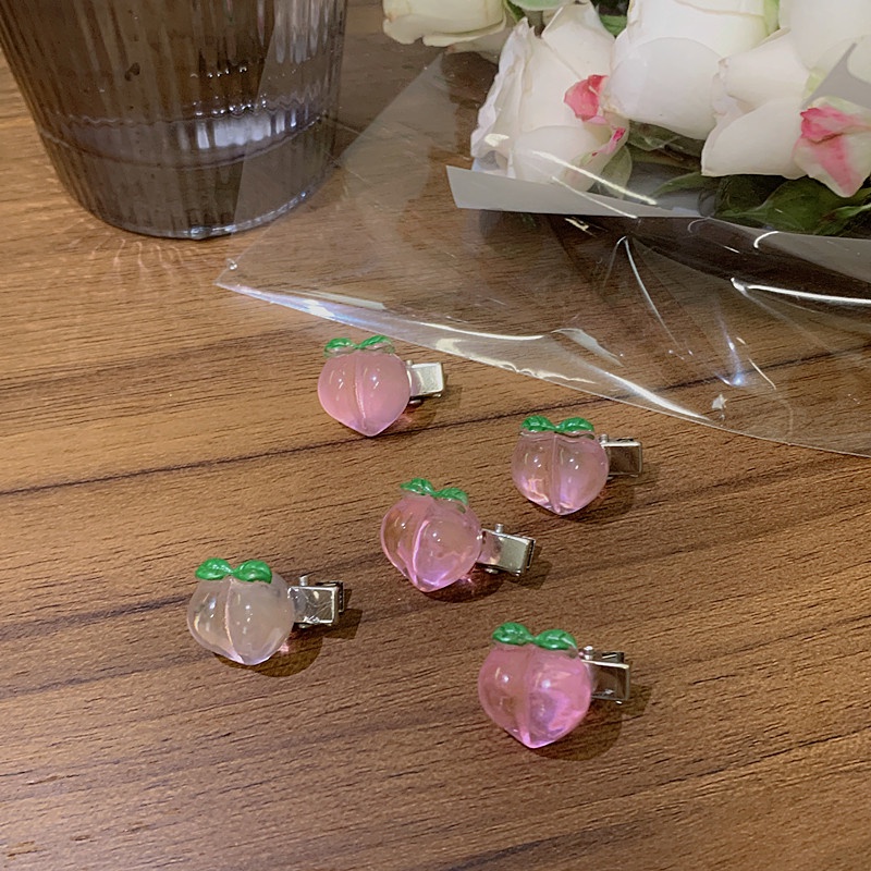 Kẹp Tóc Đính Nơ Họa Tiết Hoa Hồng Xinh Xắn