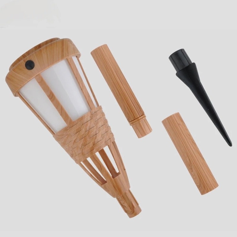 1 Đèn LED Năng Lượng Mặt Trời Mô Phỏng Ngọn Lửa Tre Chống Mưa Trang Trí Sân Vườn Ngoài Trời