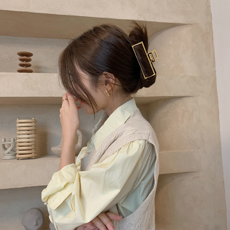 Kẹp Tóc Kim Loại Hình Vuông Thanh Lịch Dành Cho Nữ
