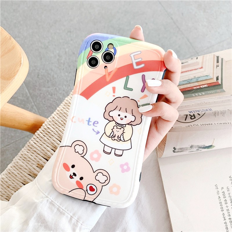 Ốp lưng iphone Gấu và bé IMD viền cong dày dặn 5/5s/6/6plus/6s/6splus/7/7plus/8/8plus/x/xr/xs/11/12/pro/max/plus/promax | BigBuy360 - bigbuy360.vn