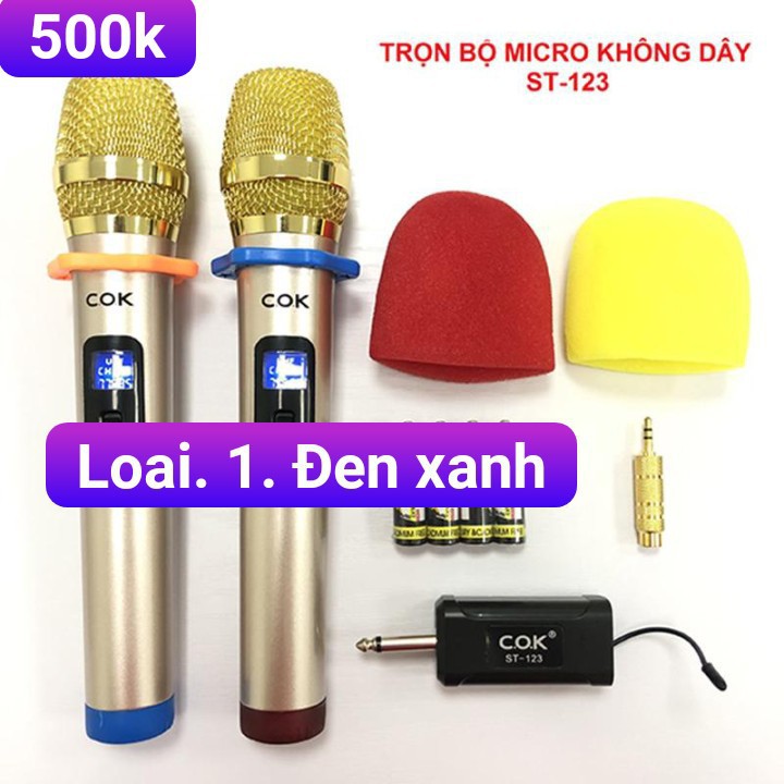 [Cực Rẻ] BỘ 2 MICRO ĐA NĂNG KHÔNG DÂY K5  2 MIC UHF LED