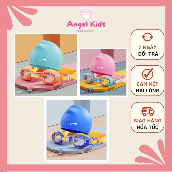 Kính bơi cho bé hiệu Y mắt kính trong phối màu sắc nét thời trang cho bé trai và bé gái GRN9018-4 (không kèm nón)