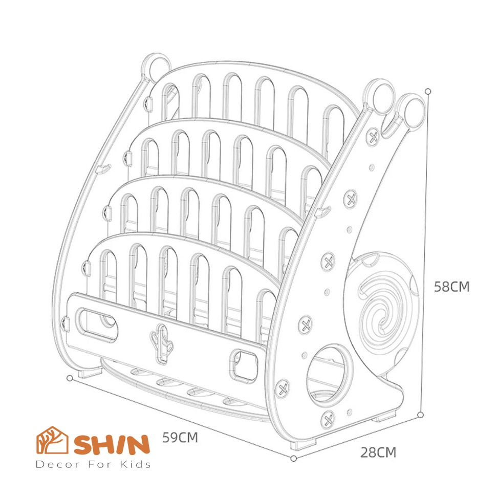 Kệ sách ốc sên ngộ nghĩnh