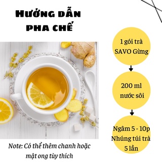 Trà gừng túi lọc SAVO (20 gói x 2g)