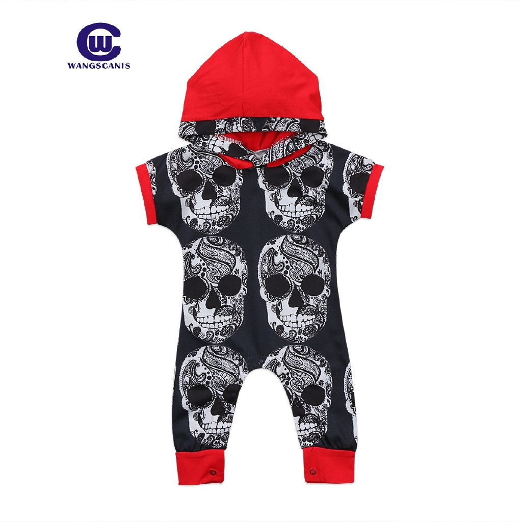 Jumpsuit in hình đầu lâu thời trang cho bé đáng yêu tinh nghịch