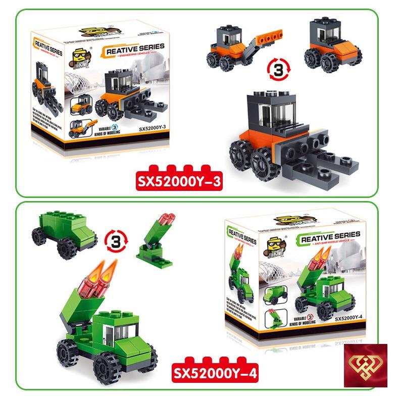 Đồ chơi Lego lắp ráp hình xe đua ô tô người máy xe tăng máy bay 10 in 1 bộ 9