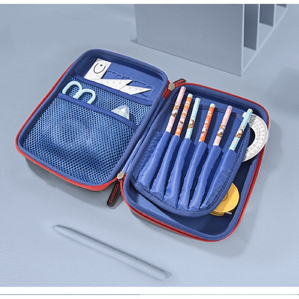 Hộp bút cho học sinh chính hãng tochangsiêu nhẹ, chống thấm nước, họa tiết in nổi 3D