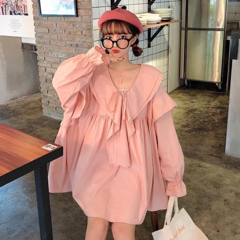 Áo Váy Ulzzang Vải Thô Hàn Mịn Mát | BigBuy360 - bigbuy360.vn