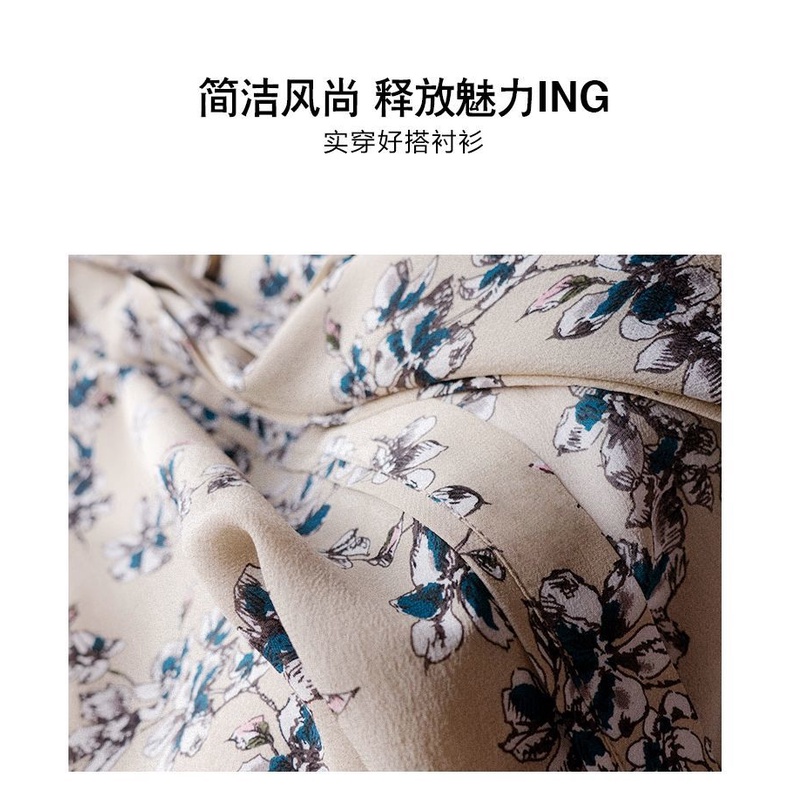 Áo Sơ Mi Voan Hoa Dáng Rộng Thắt Nơ Phong Cách Hàn Quốc Thời Trang Cho Nữ
