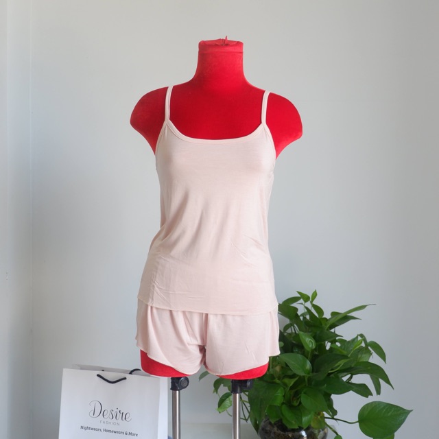 [Video thật] Đồ bộ hai dây thun cotton mềm mịn mặc nhà gợi cảm Desire DBN-0023
