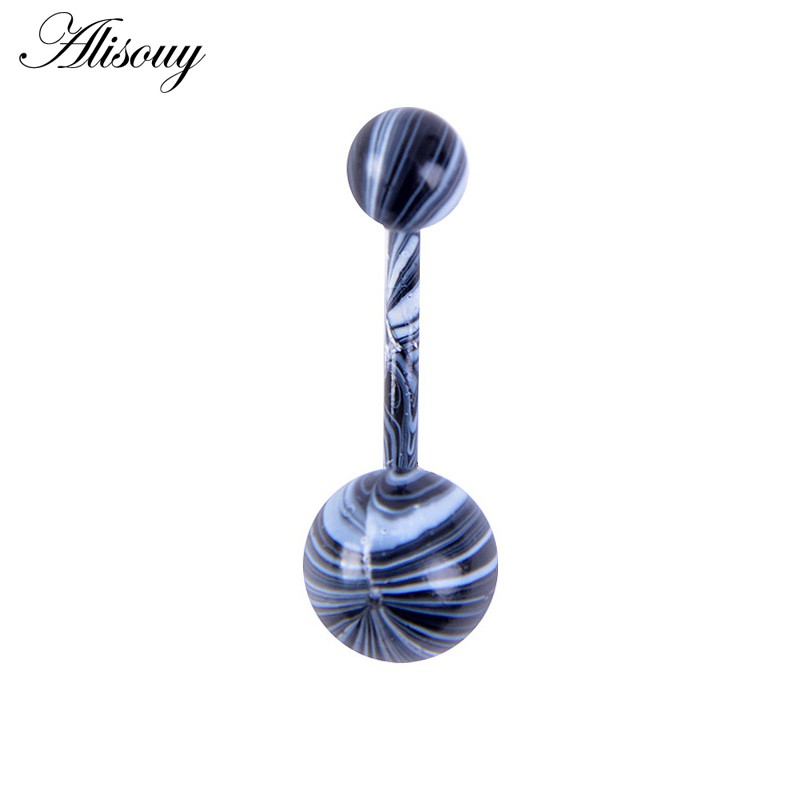 Alisouy 1 Khuyên Rốn Thép Không Gỉ Xỏ Khuyên Gợi Cảm