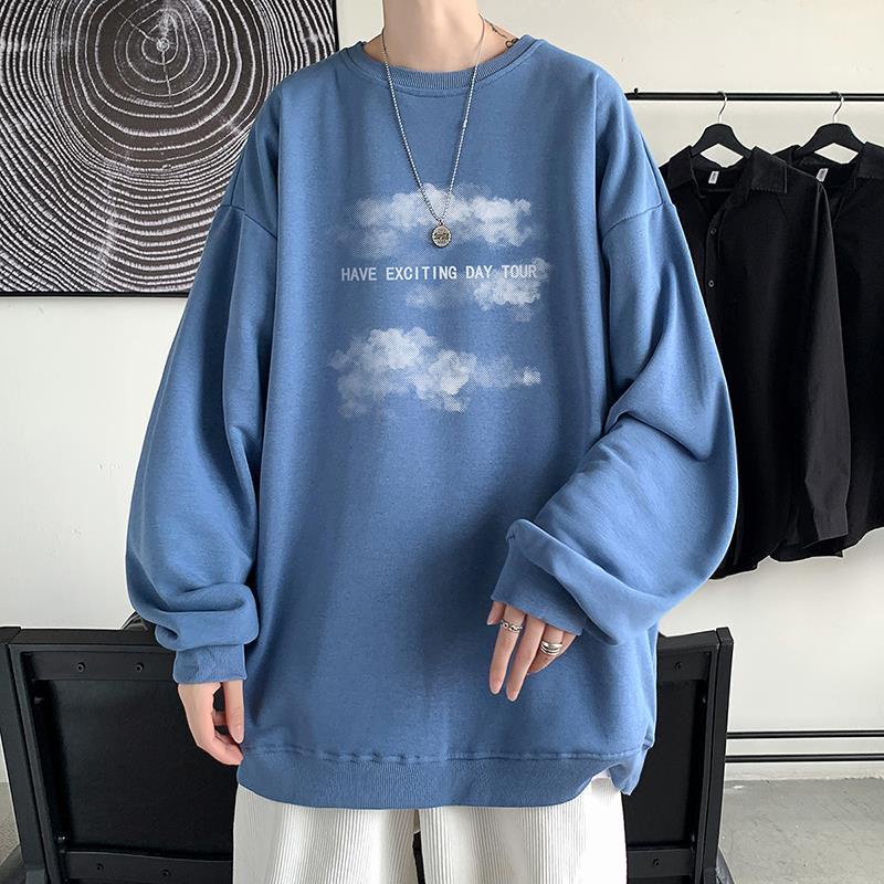 Áo sweater cổ tròn tay dài dáng rộng thời trang xuân thu mới năm 2021