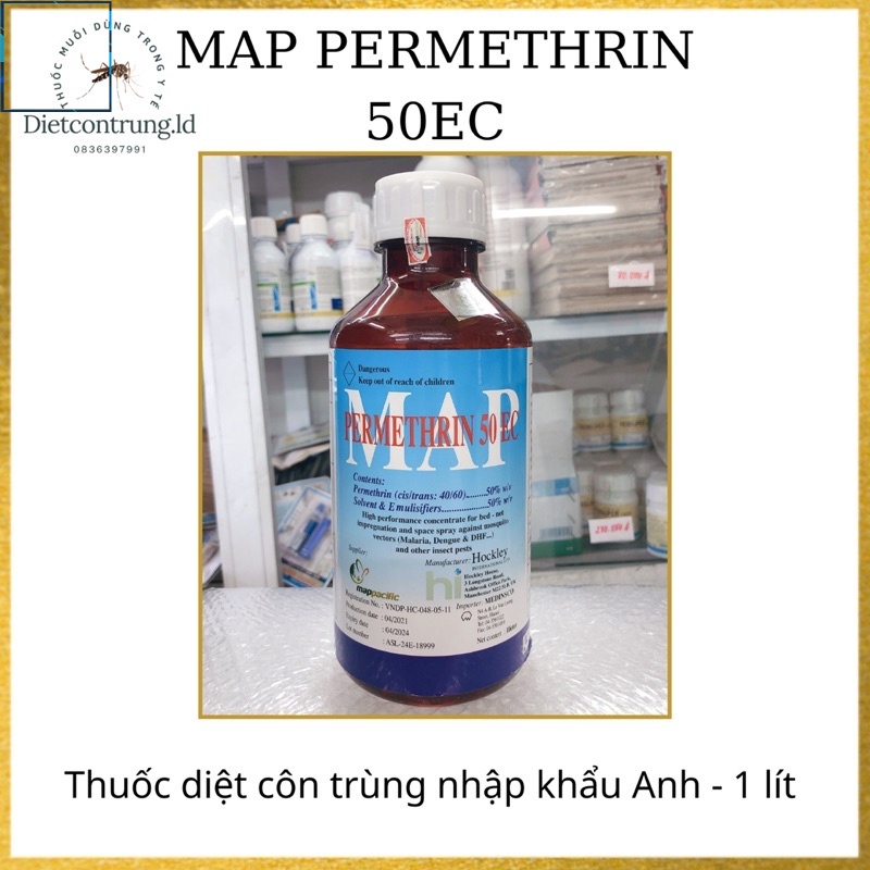 thuốc diệt muỗi MAP PERMETHRIN 50EC nhập khẩu trực tiếp từ Anh quốc - 1 lít ,