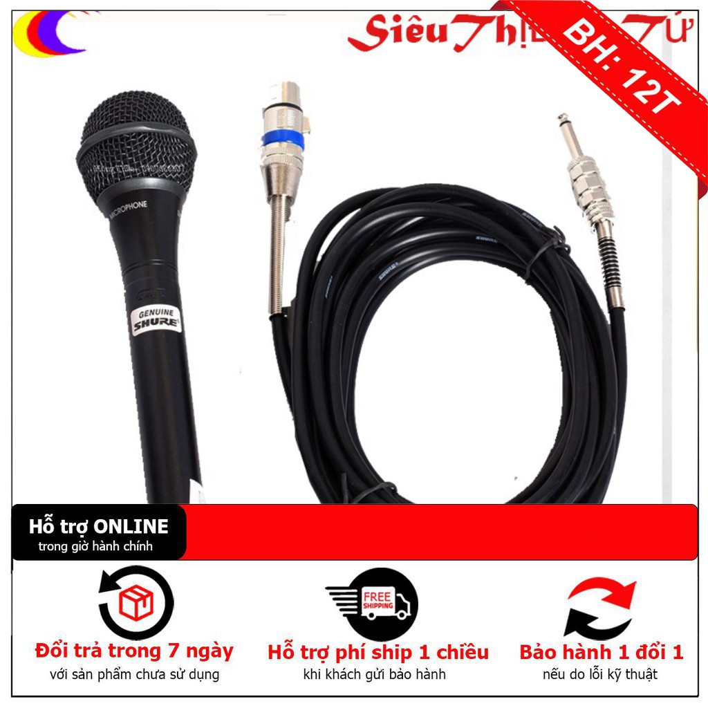 [ HÀNG CHẤT LƯỢNG] Micro Karaoke Shure 959 dây dài 5m - Giá tốt nhất miền nam