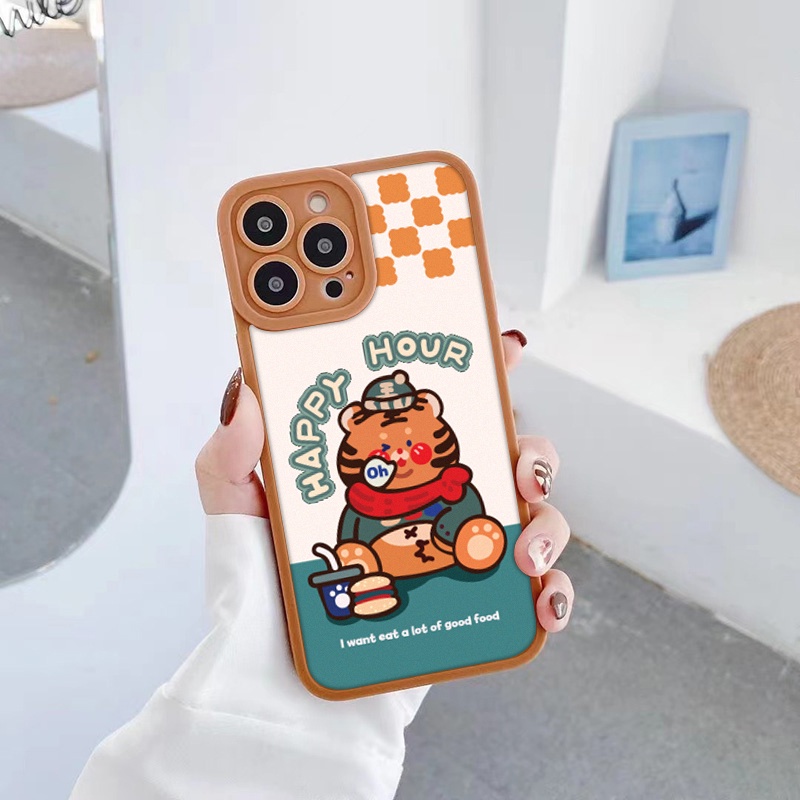 Ốp lưng iphone cạnh vuông lỗ camera tiger happy 6/6splus/7/7plus/8/8plus/x/xr/xs/11/12/13/pro/max/plus/-Sale Sốc A2-3