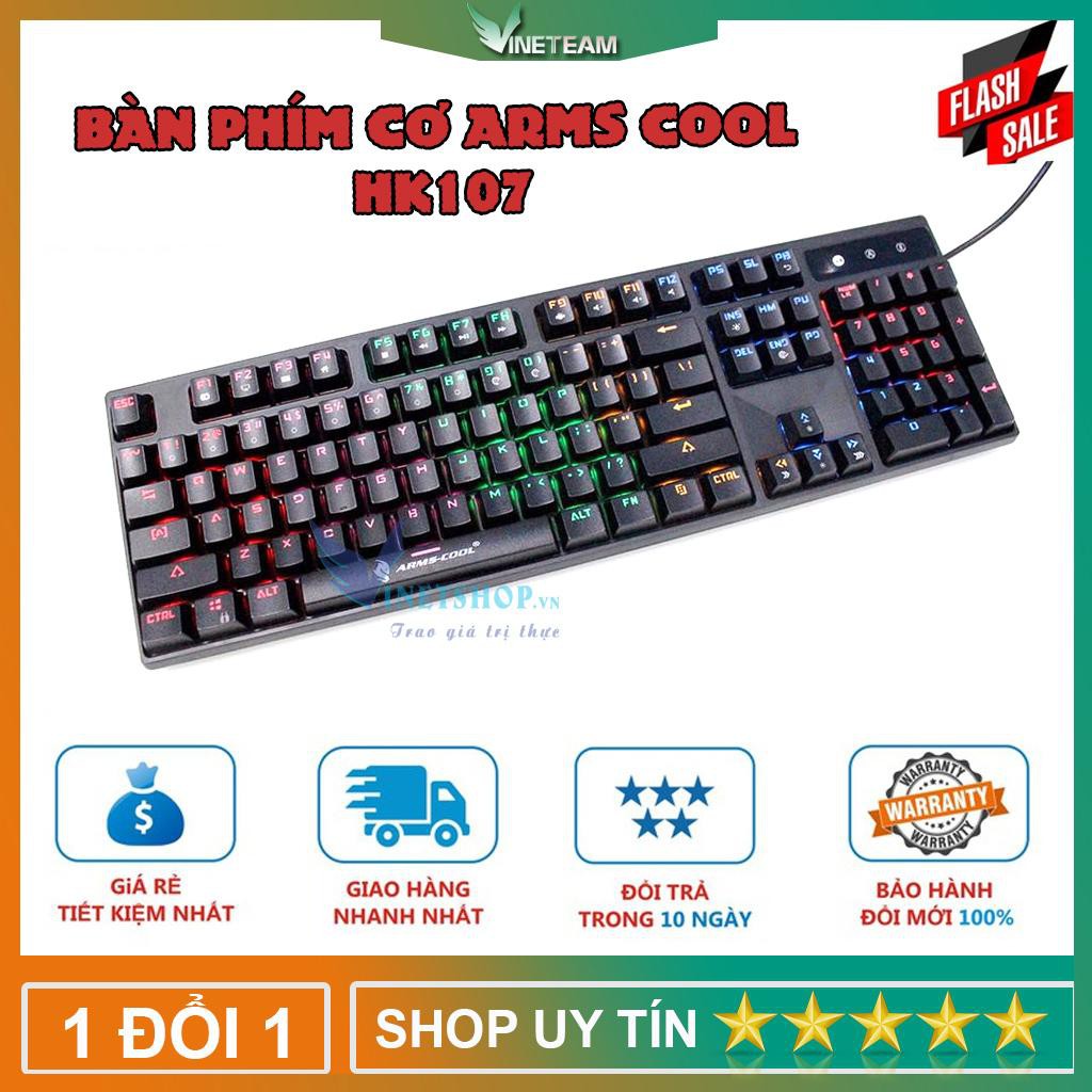 Bàn Phím Cơ Arms Cool HK107 ( LED Rainbow – Blue Switch ) dc3443