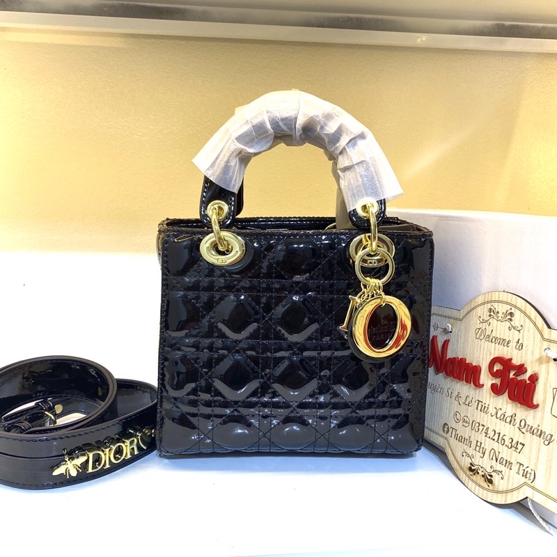 Túi lady 5 ô da bóng bản đẹp size 20 fullbox đi chơi, đi tiệc sang chảnh