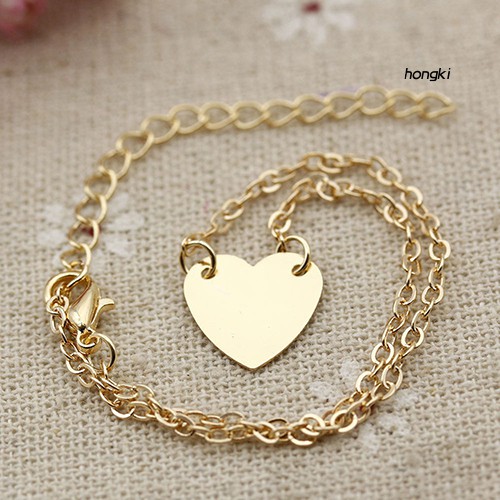 Lắc chân bằng hợp kim thiết kế mặt dây hình trái tim xinh xắn thời trang cho nữ