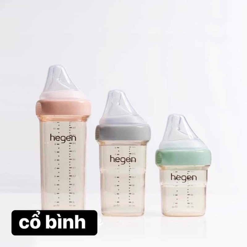 Bộ nắp và cổ nối bình sữa Hegen thay thế xanh/hồng/ghi