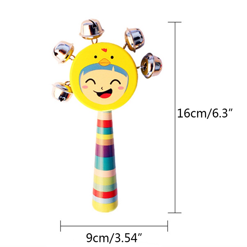Đồ chơi lục lạc bằng gỗ luyện ngón tay / trí não màu sắc tươi sáng cho bé