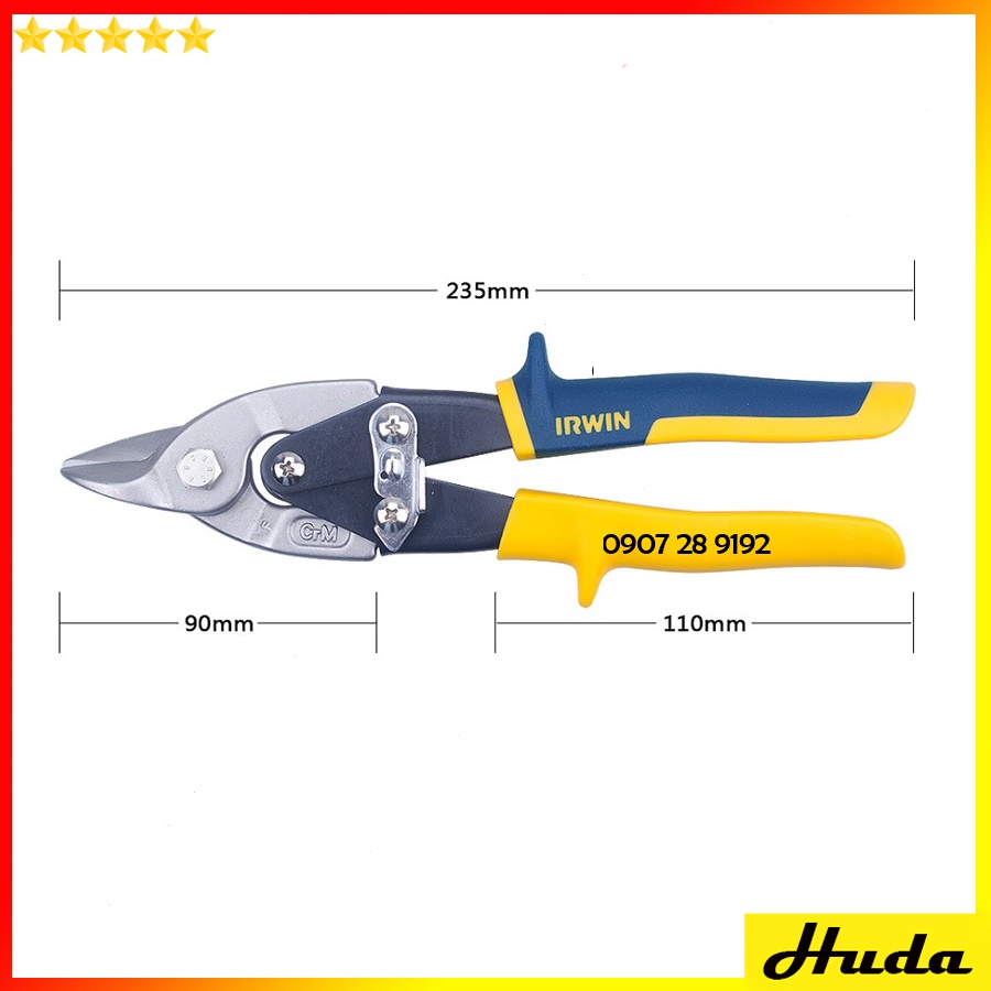 Kéo cắt tole tôn mũi thẳng - cong trái - cong phải 10''/250mm IRWIN