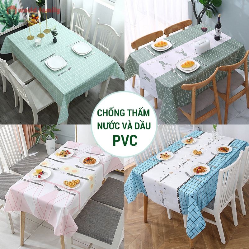 Khăn Trải Bàn Kẻ Caro Nhựa PVC Chống Thấm Nước Khăn Decor Phông Nền Chụp Ảnh 88107 Cr7