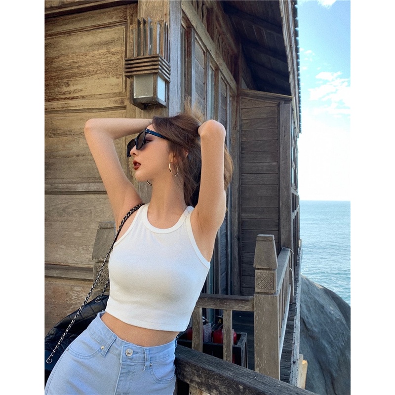 Áo ba lỗ crop chất đẹp (có cận vải)