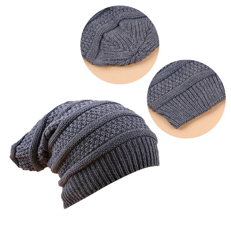 Mũ len beanie giữ ấm đầu màu sắc cầu vồng ấn tượng