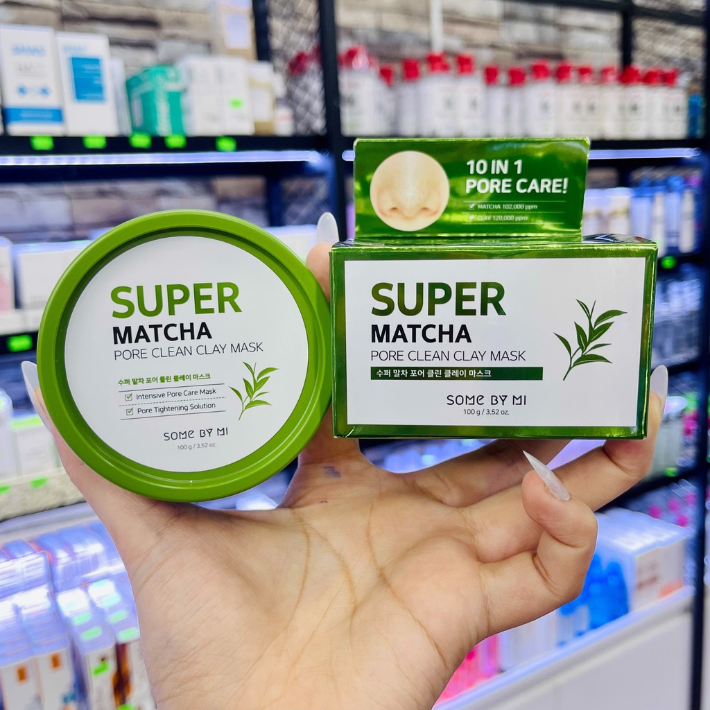 Mặt Nạ Đất Sét Trà Xanh Giảm Mụn Đầu Đen, Bã Nhờn SOME BY MI Super Match Pore Clean Clay Mask 100g