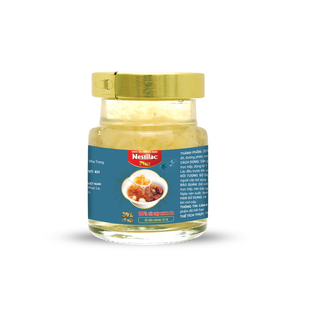 Nước yến thượng hạng Nutriplus Nestilac Plus 30% tổ yến chưng đường phèn, ngũ vị lọ 70ml
