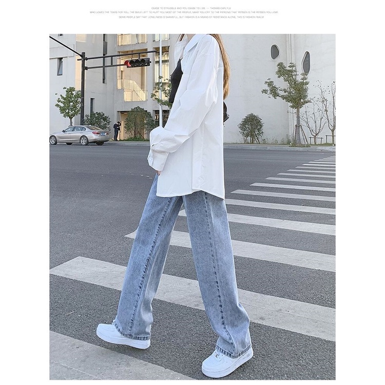 Quần jean NZN ống rộng lưng cao thời trang cho nữ