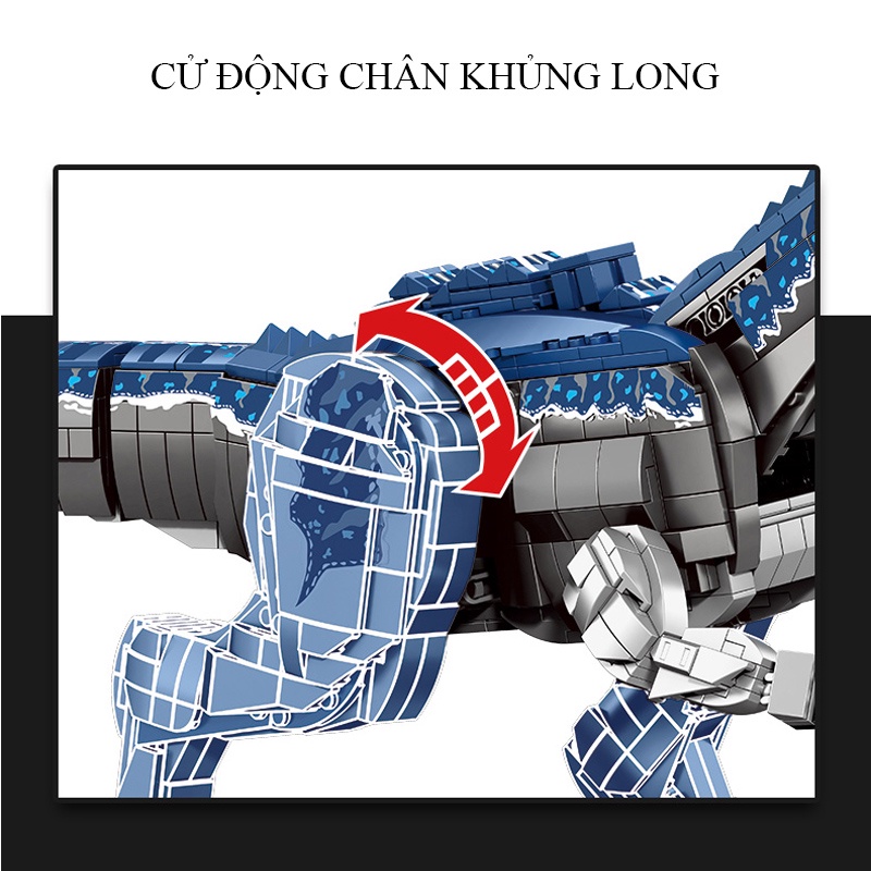 Đồ chơi Lắp ráp Khủng Long ăn thịt Indominus Rex, Sembo Block 205025 Xếp hình thông minh, Mô hình Khủng long