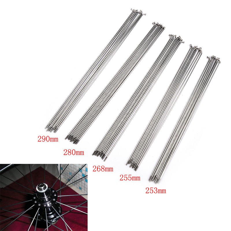 Bộ 10 nan hoa thép không gỉ 14g tiện lợi cho xe đạp