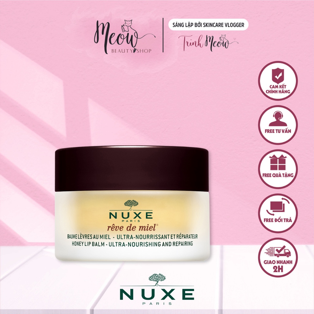 Sáp dưỡng môi dạng hũ Nuxe Reve De Miel Honey Ultra-Nourishing And Repairing 15g