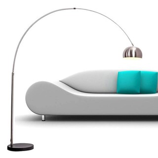 Đèn cây đứng trang trí nội thất hiện đại dáng uốn cong, xoay được 360 độ - chất liệu cao cấp - đế đá tự nhiên.